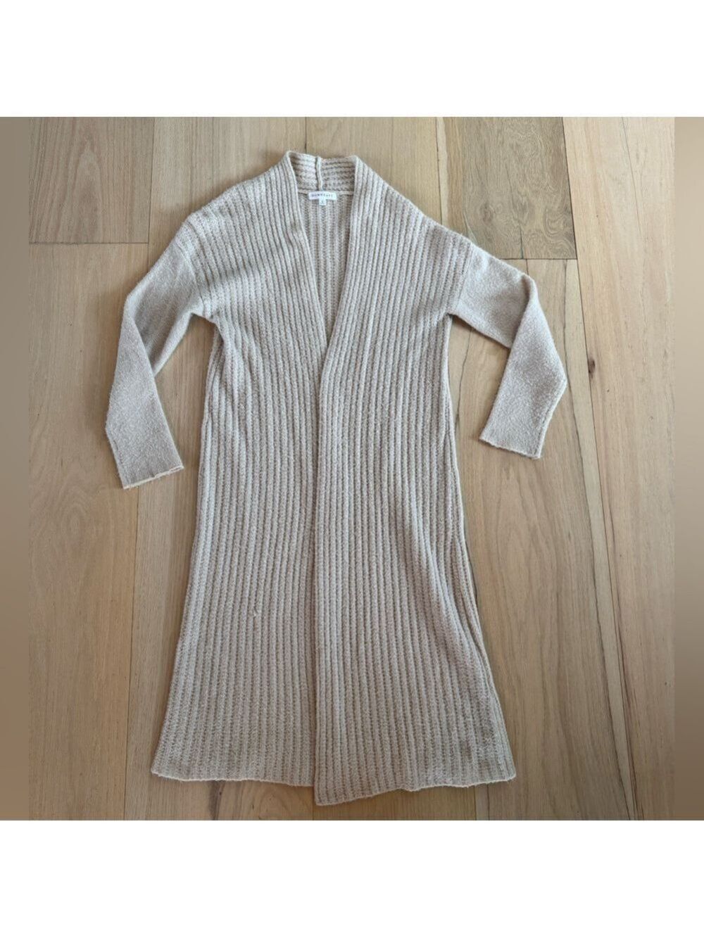 DownEast Long Cardigan Sweater Cream/Beige Size Small